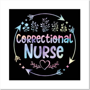 Correctional Nurse cute floral watercolor Posters and Art